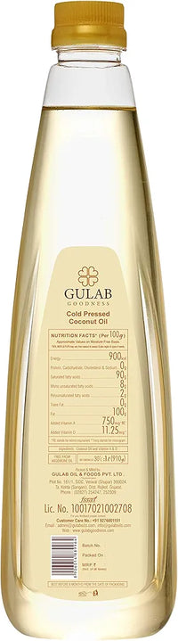 Gulab Cold Pressed Coconut Oil - 1 Litre, 100% Pure & Natural