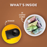 10 Flavoured Coffee Cubes + Shaker