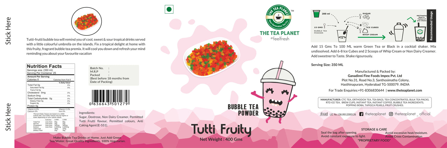 Tutti Fruity Bubble Tea Premix