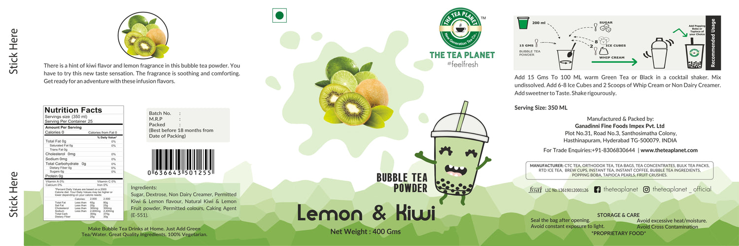 Lemon Kiwi Bubble Tea Premix