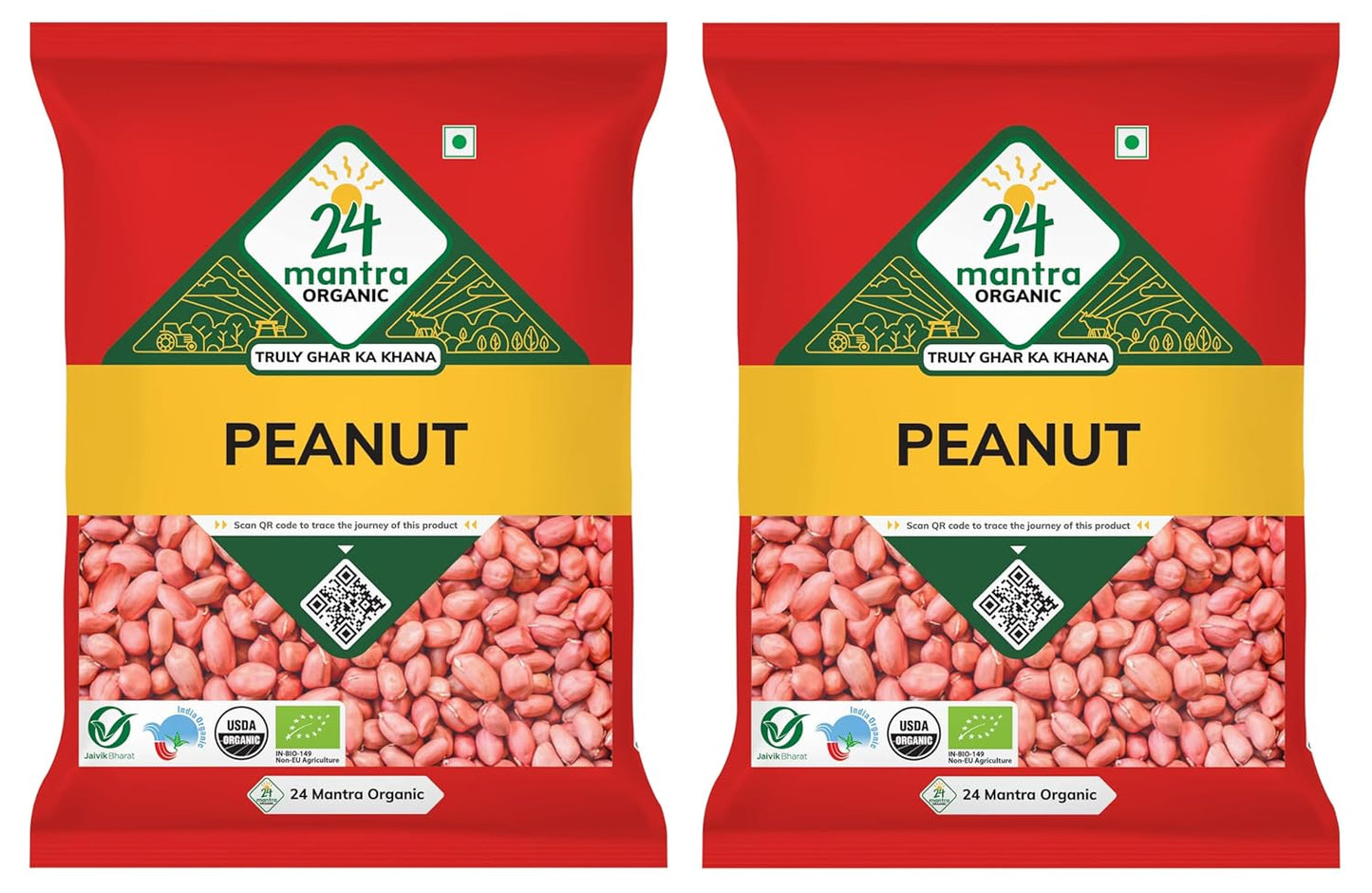 24 Mantra Organic Raw Peanuts - 1000 gms (pack of 2)