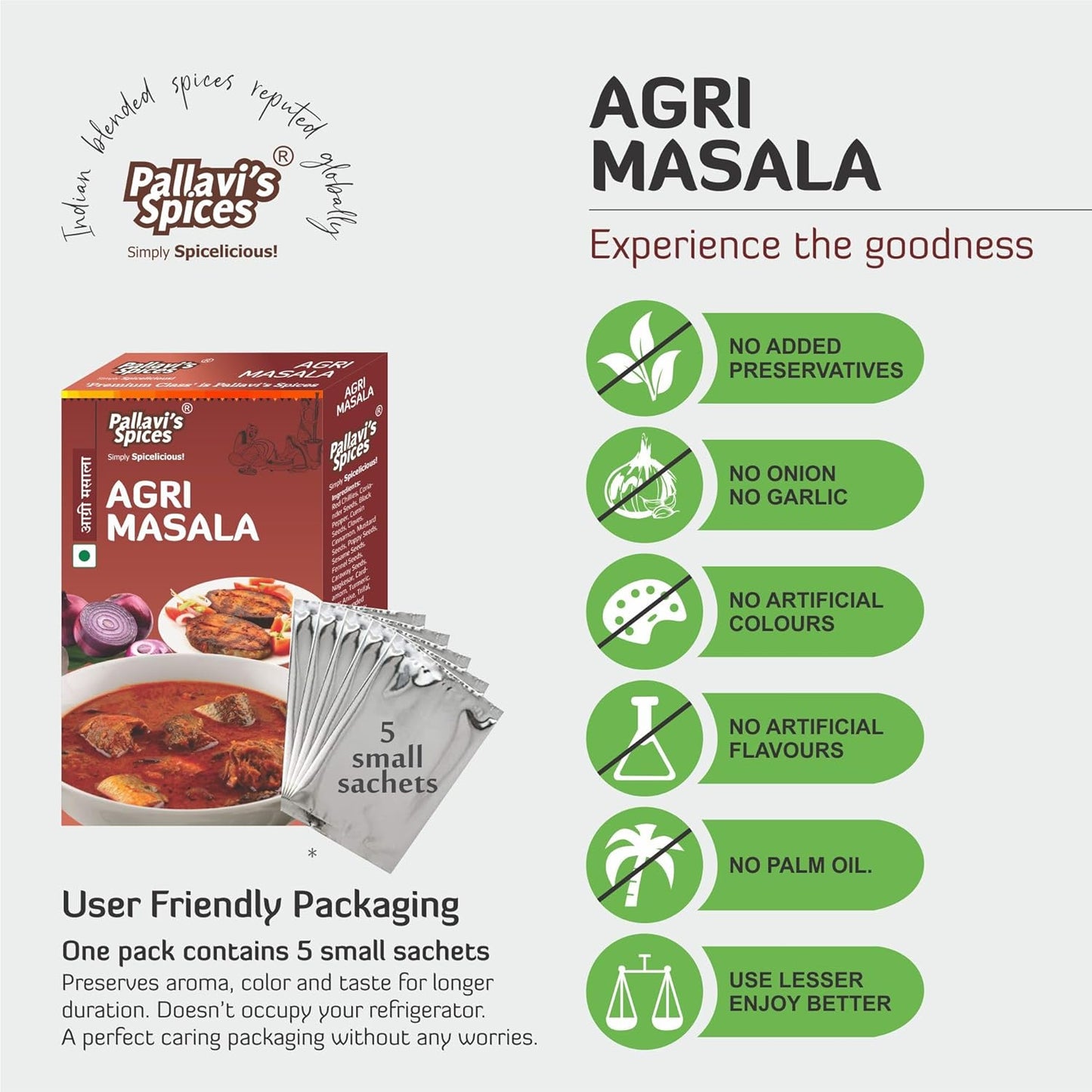 Pallavi's Spices Agri Masala - 50 gms (Pack of 4)