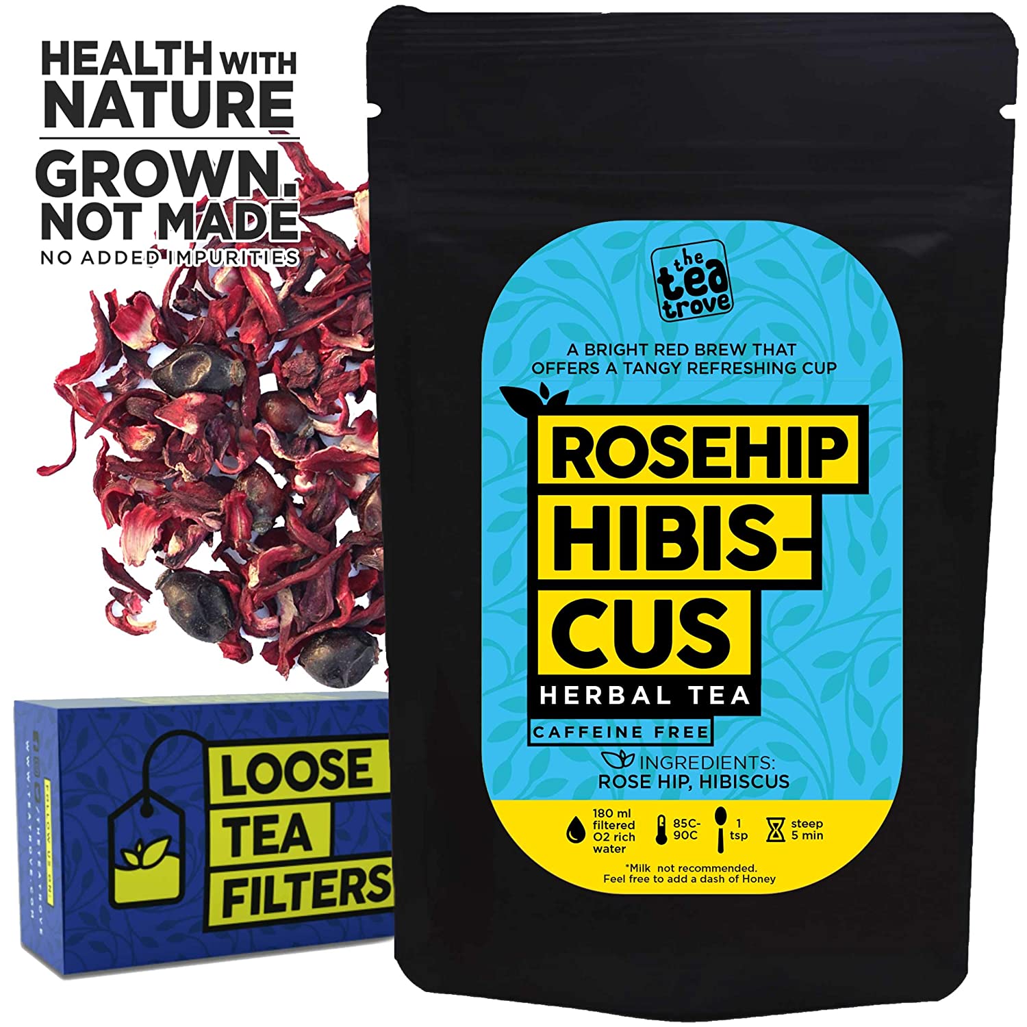 Organic Rosehip Hibiscus Tea (50 g, 31 Cups)