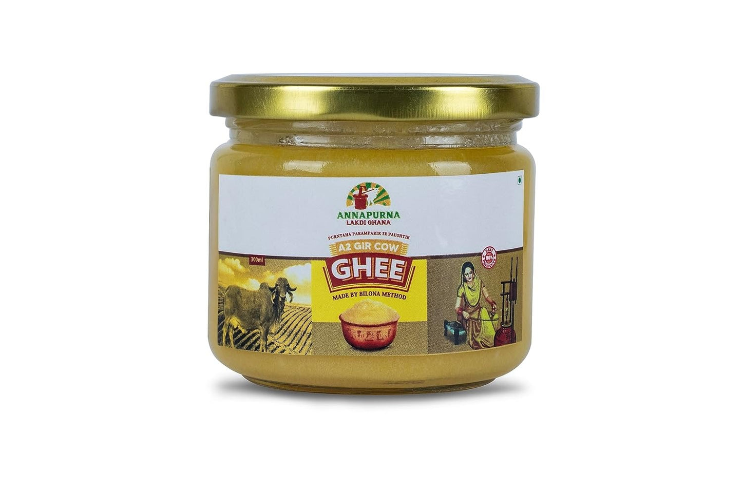 Annapurna Lakdi Ghana Gir Cow Ghee A2 Bilona - 300 ml