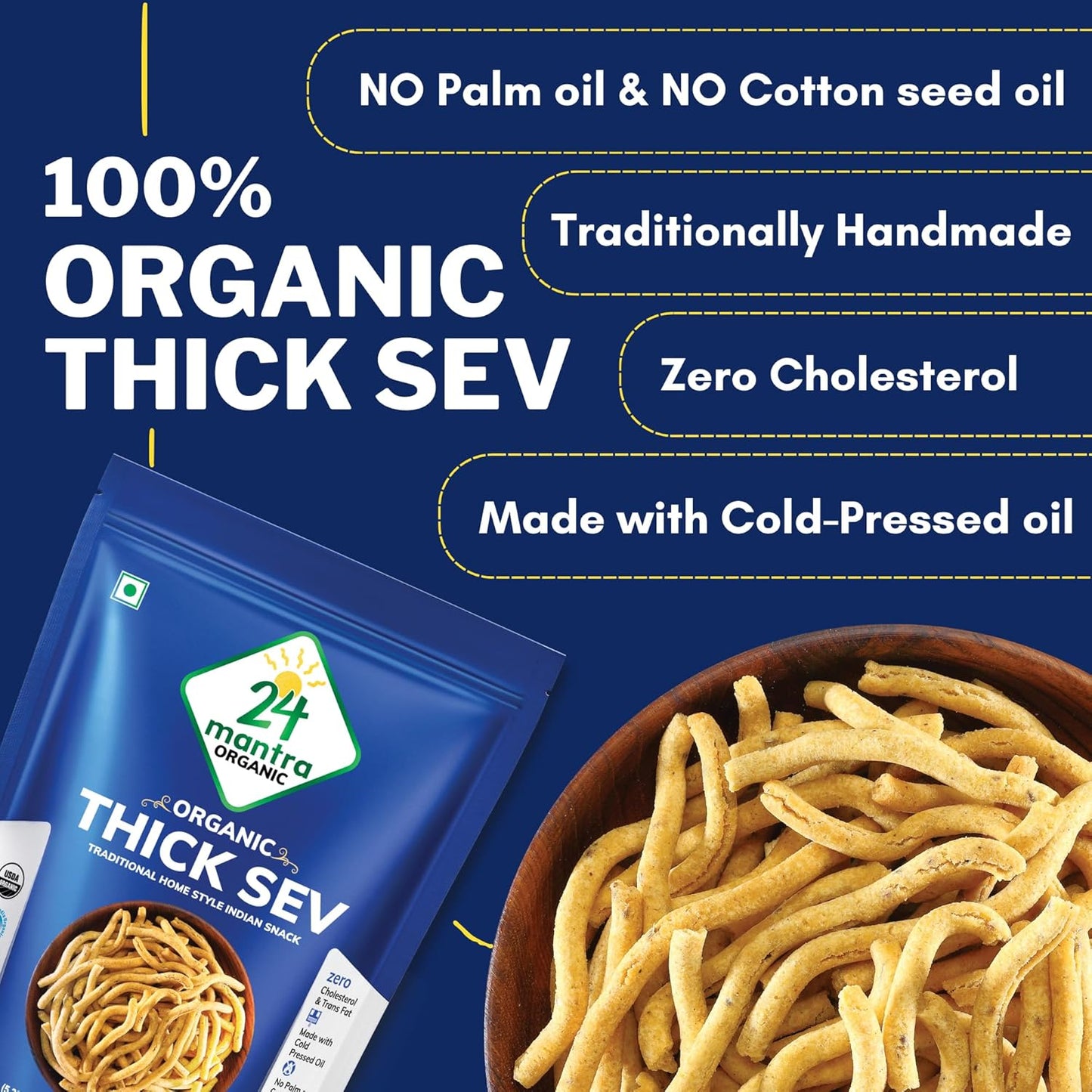 24 Mantra Organic Thick Sev  - 150 gms