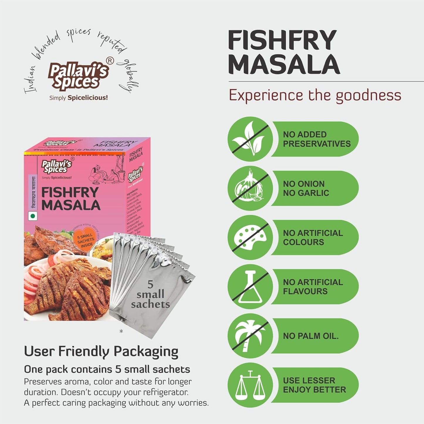 Pallavi's Spices Fish Fry Masala - 50 gms (pack of 4)