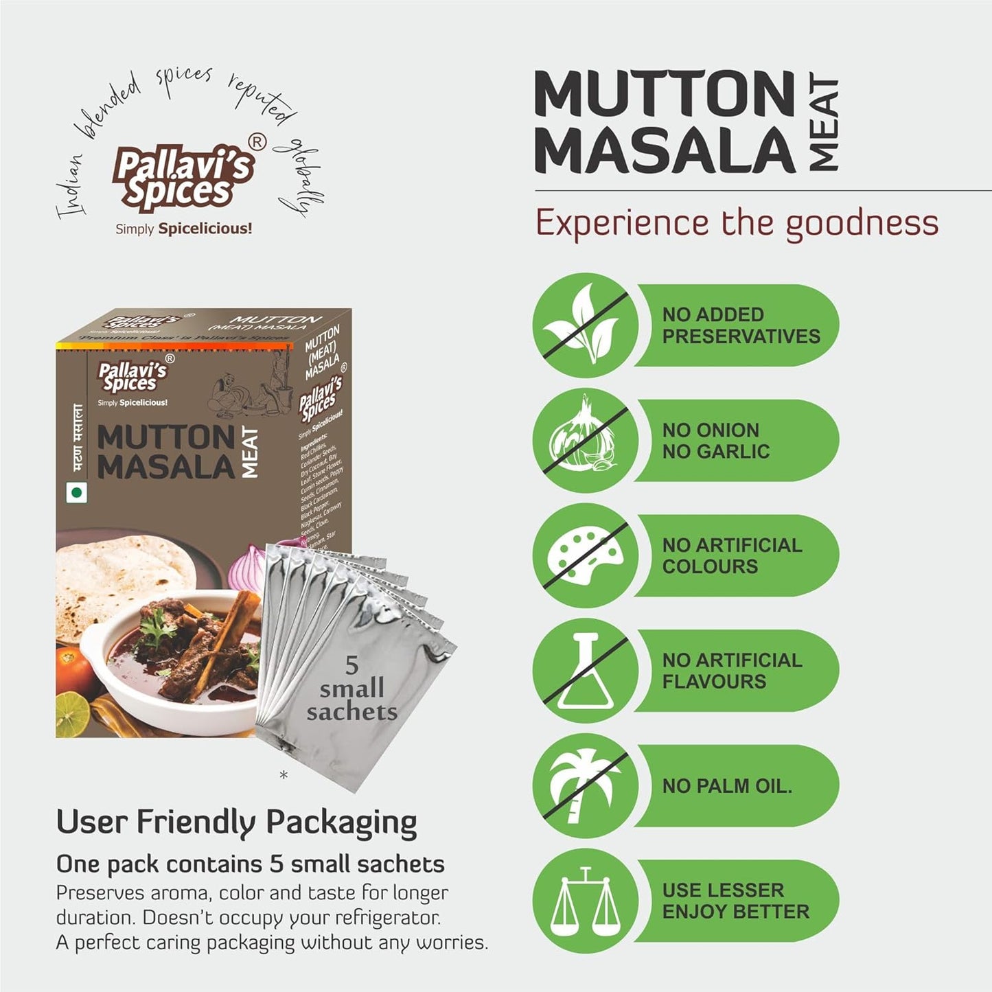 Pallavi's Spices Mutton Masala - 50 gms (Pack of 4)