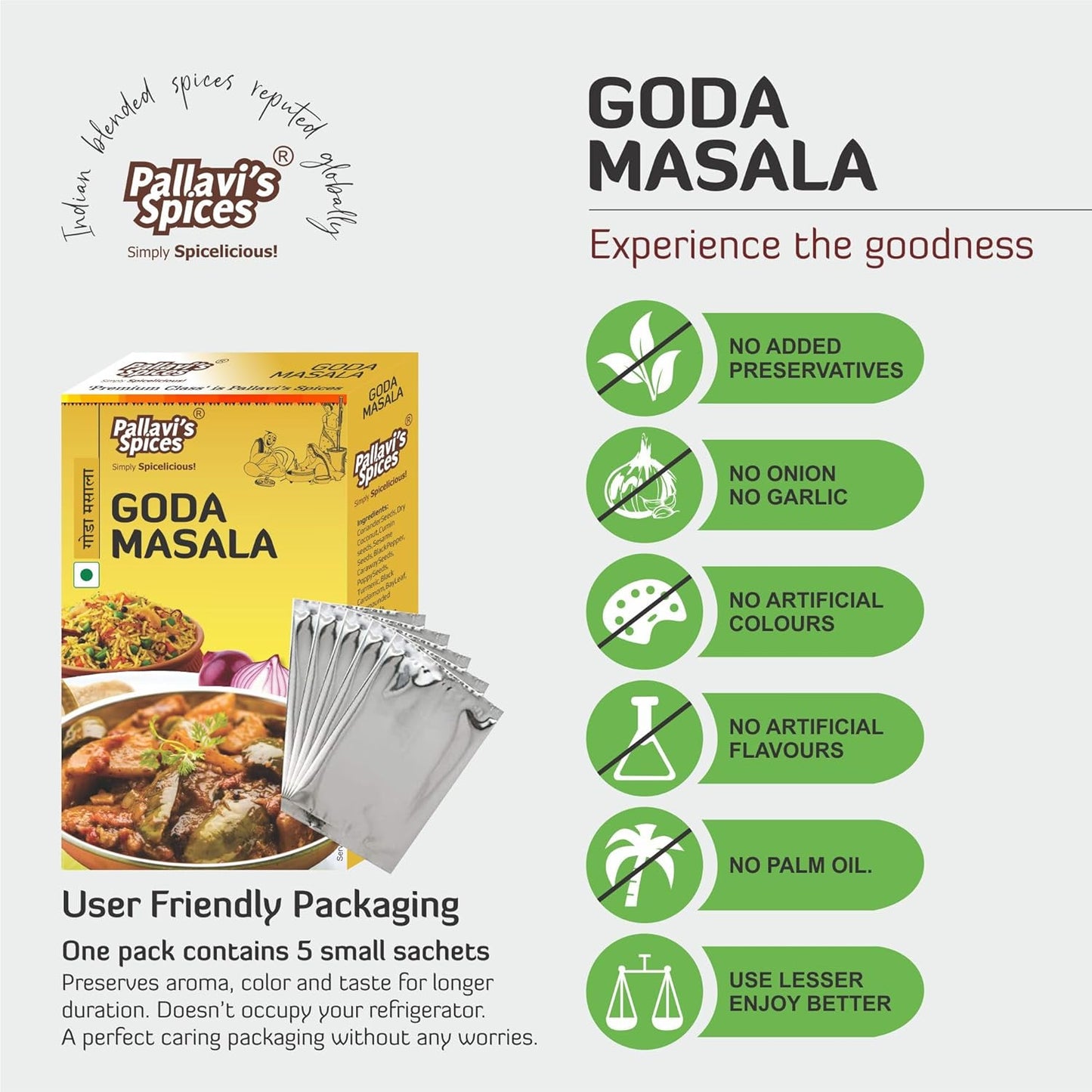 Pallavi's Spices Goda Masala - 50 gms (pack of 4)