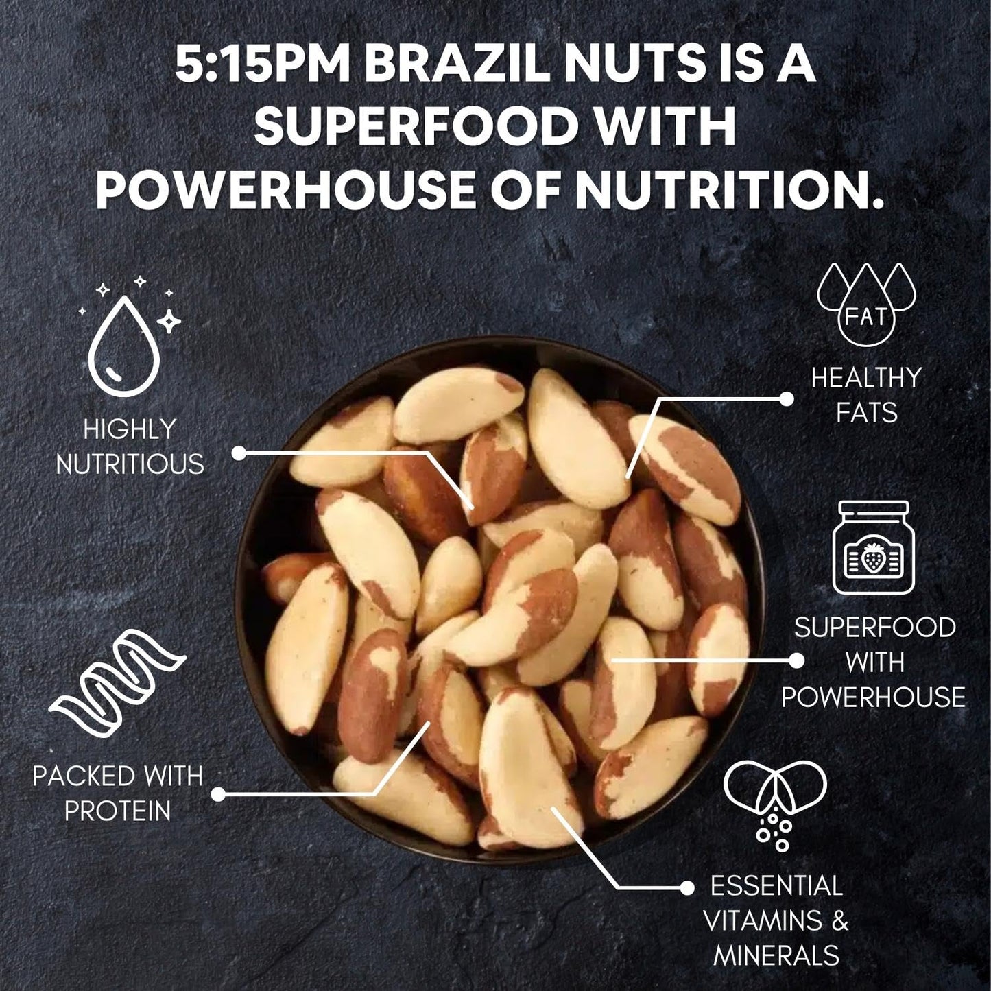 5:15 PM Jumbo Brazil Nuts 100gm | Handpicked & Exotic Brazil Nuts| Rich in Selenium and Magnesium| Raw Unsalted 100% Natural whole Brazil nuts -100g