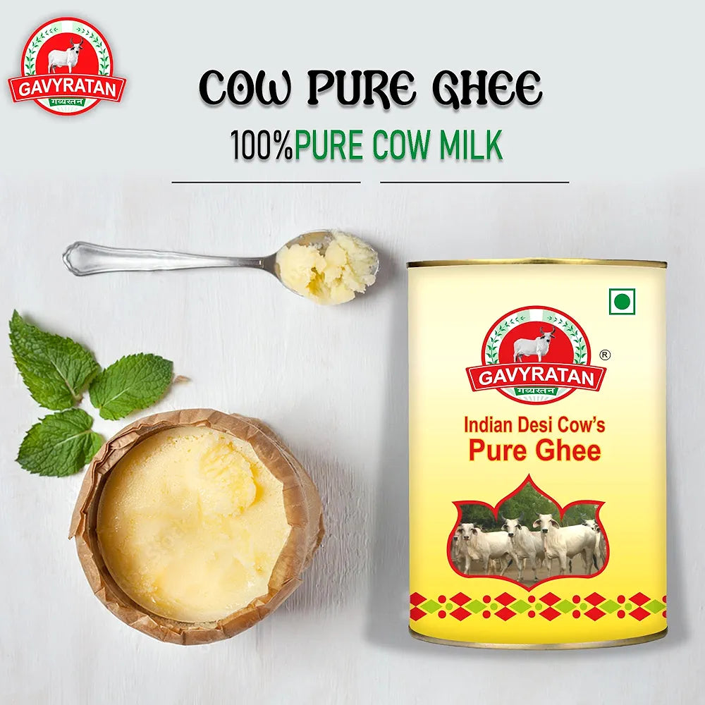 Gavyratan Pure A2 Ghee Desi Cow Ghee Handmade Empowering Farmers 100% Natural Organically Made 1 litre