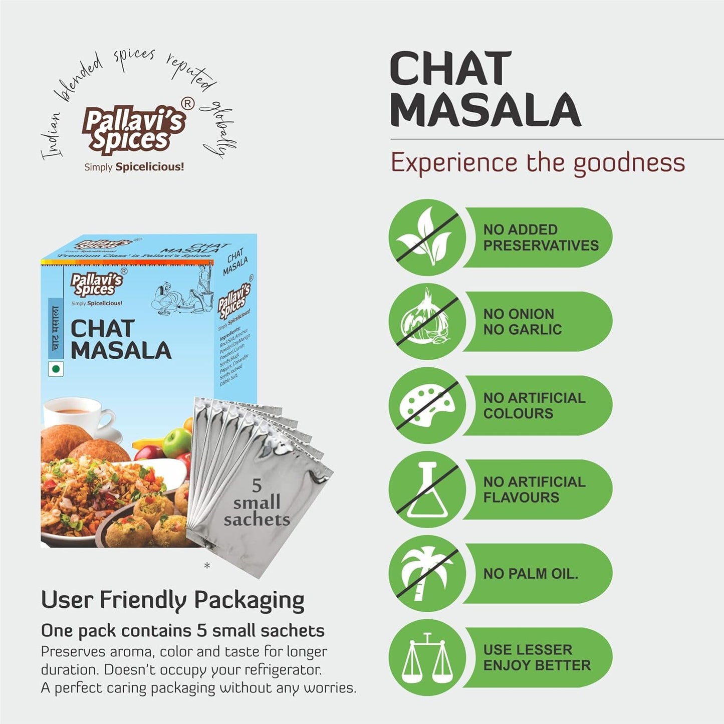 Pallavi's Spices Chat Masala - 50 gms (Pack of 4)