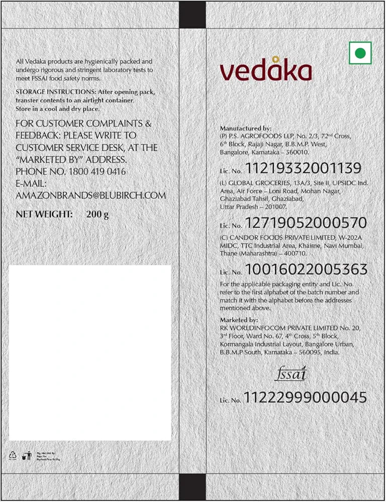 Vedaka Premium Pumpkin Whole Seeds , 200g