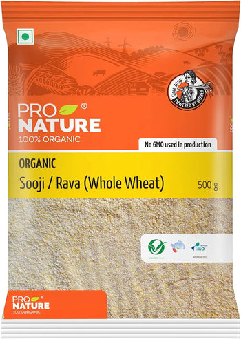 Pro Nature 100% Organic Whole Sooji Rava, 500gram