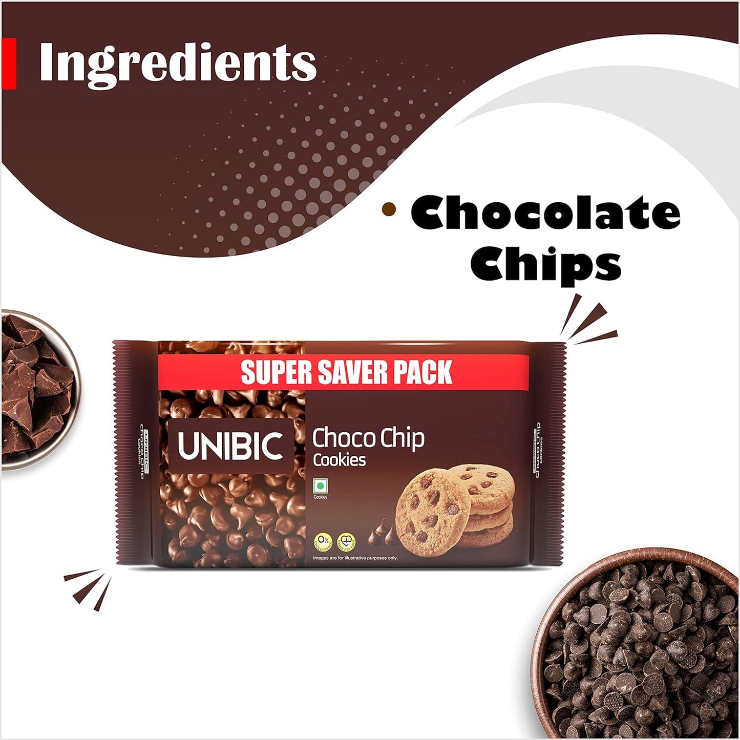 Unibic Choco Chip Cookies, 500g