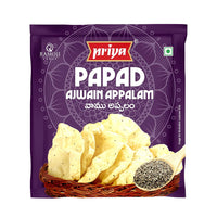 Priya Ajwain Appalam Papad  - 100 gms each  (pack of 4)