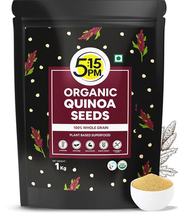 5:15PM Quinoa Seeds 1kg | 100% Organic White Quinoa Seeds |Healthy Cereal for Breakfast| Rich in Protein, Fibre and Calcium – 1kg