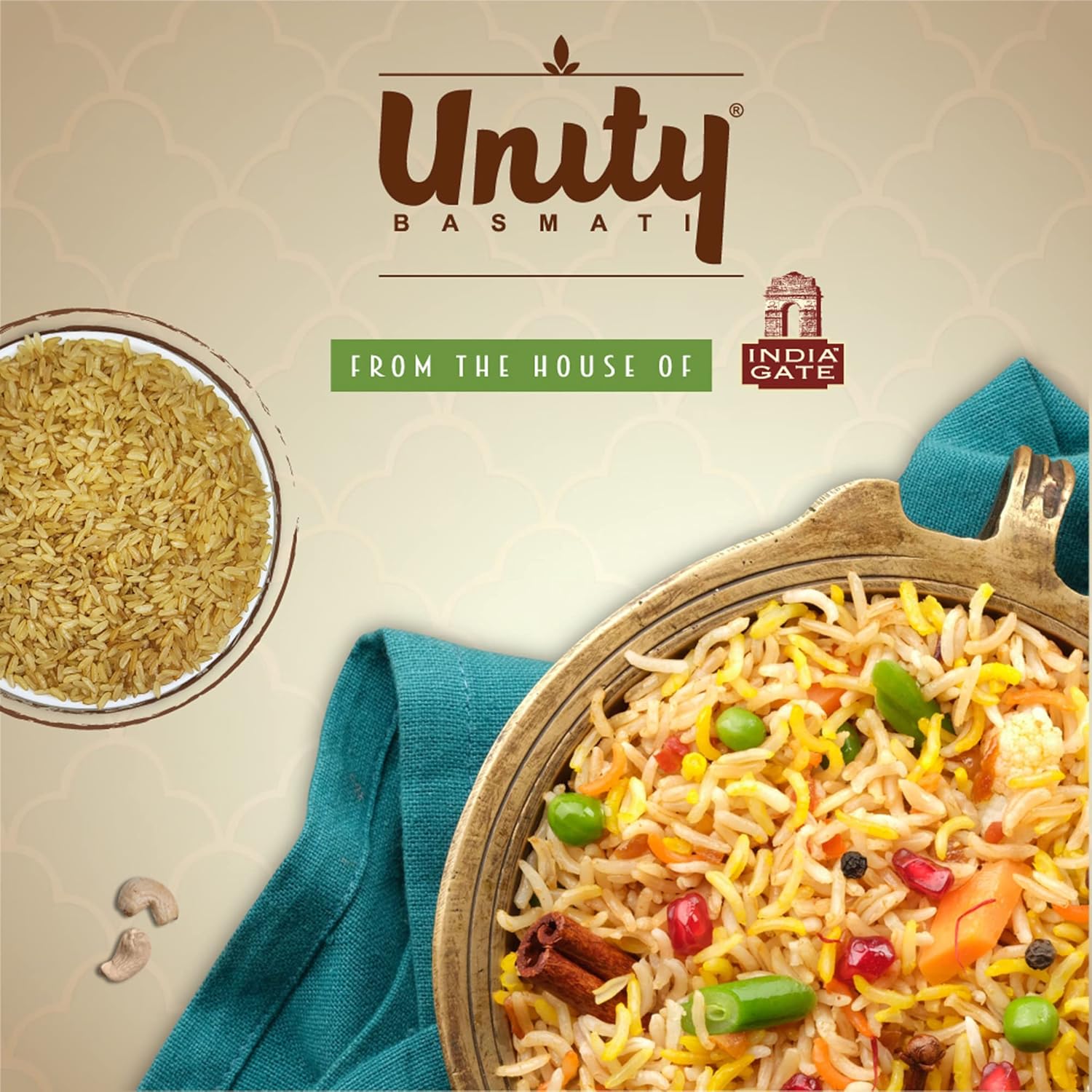 India Gate Unity Whole Grain Brown Rice - 1000 gms - Veeha Foods