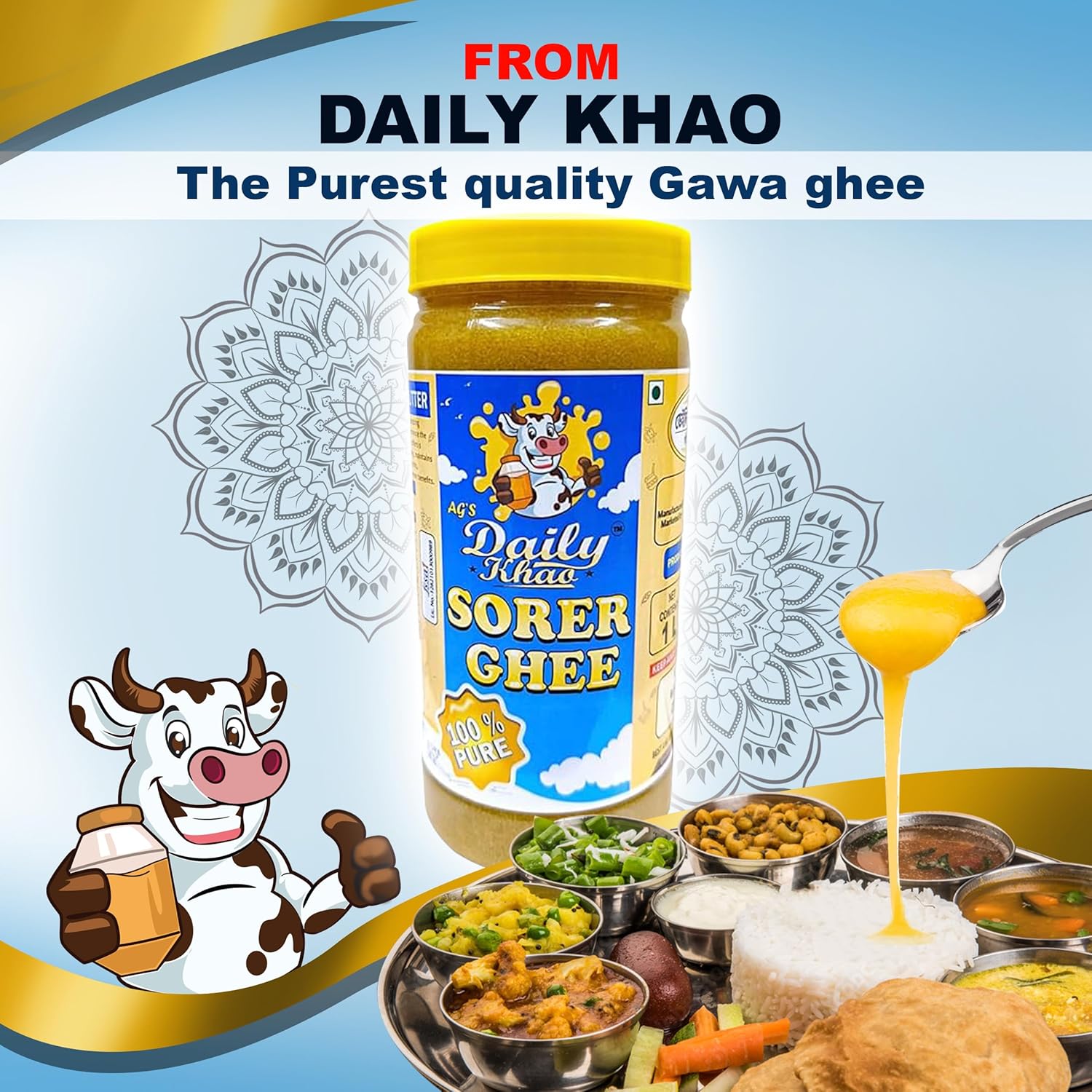 Daily Khao Authentic Sorer Gawa Ghee - 1000 gms - Veeha Foods
