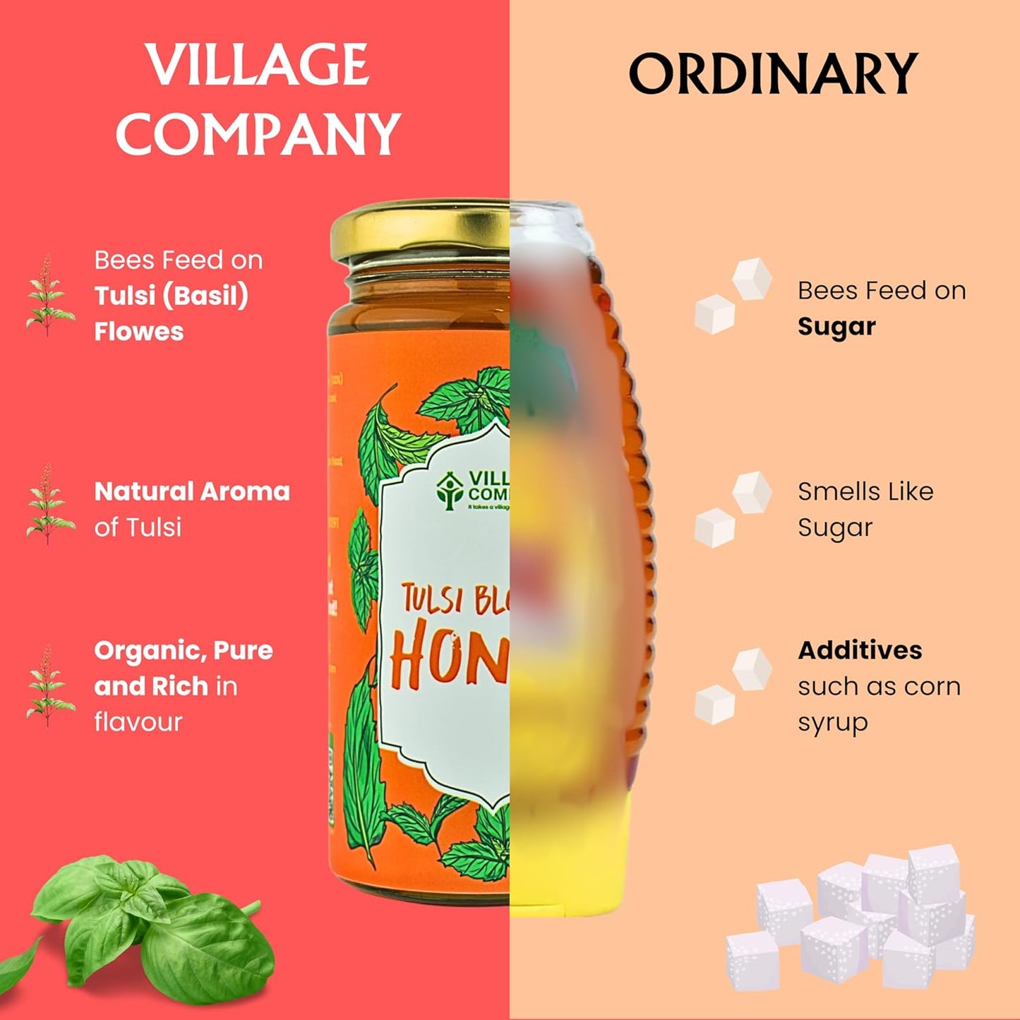 Village Company Organic Tulsi Honey - 500 gms