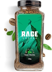 Rage Coffee Mint Mocha Flavoured Instant Coffee with Plant based Vitamins | 100% Arabica beans coffee | Helps in improve Gut health | Hot&Cold coffee - 100g