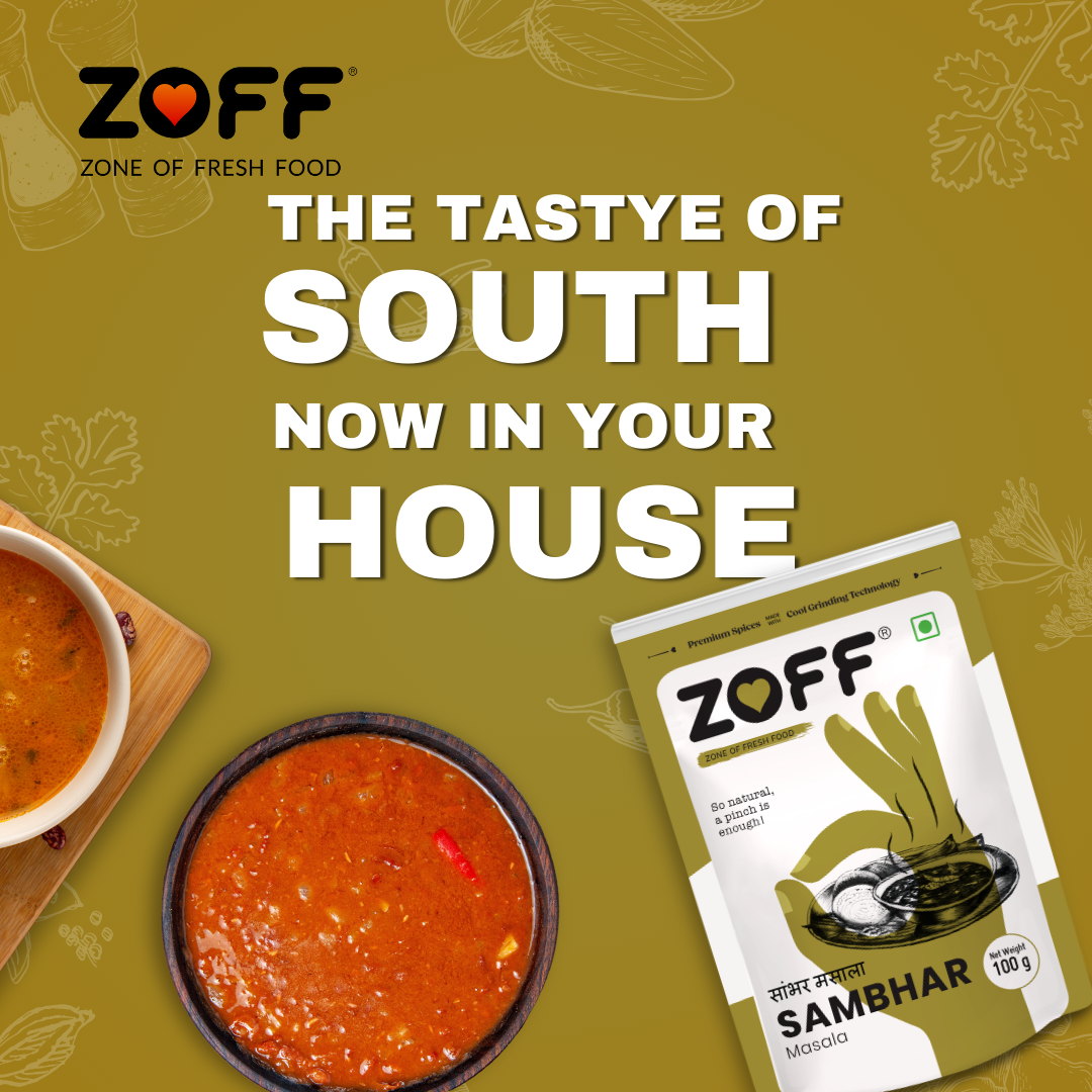 Zoff Sambhar masala | Premium Zip Lock Pouch | Net weight - 100g