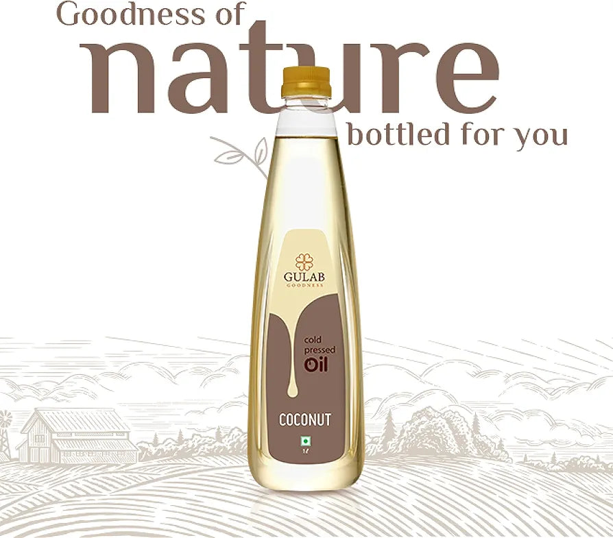 Gulab Cold Pressed Coconut Oil - 1 Litre, 100% Pure & Natural