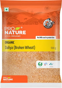 Pro Nature 100% Organic Daliya, Broken Wheat, 500 Gram