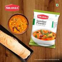 Nirapara Sambar Masala for Incredible Taste and Flavour| Perfectly Blended for Rich Texture & Aroma| Ready to Cook Masala| No Artificial Flavours & Colours| Hygienically Packed| 100g x 5| 500 gms