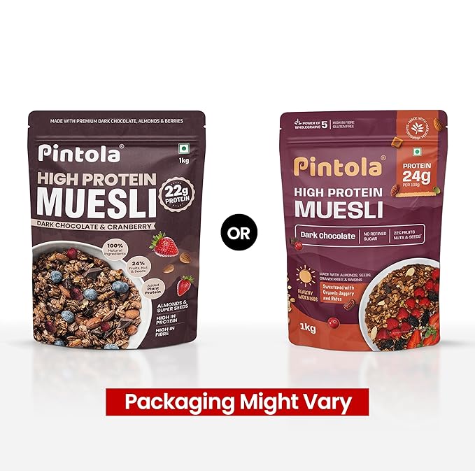 Pintola High Protein Dark Chocolate & Cranberry Muesli