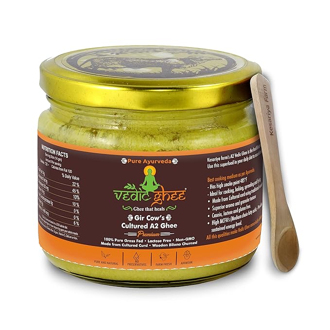 Vedic Ghee Premium A2 Gir Cow Cultured Desi Ghee - 250 gms - Veeha Foods