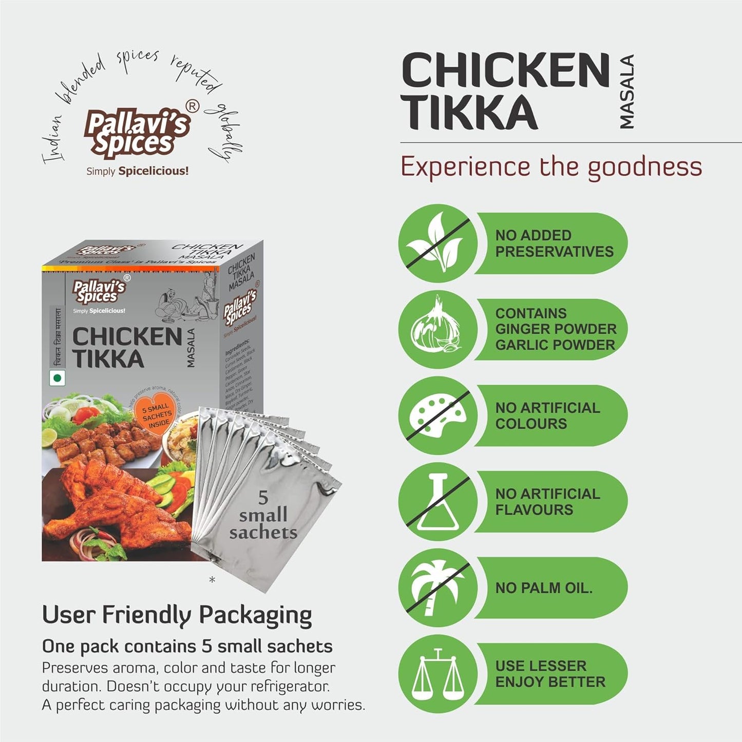 Pallavi's Spices Chicken Tikka Masala - 50 gms (pack of 4)