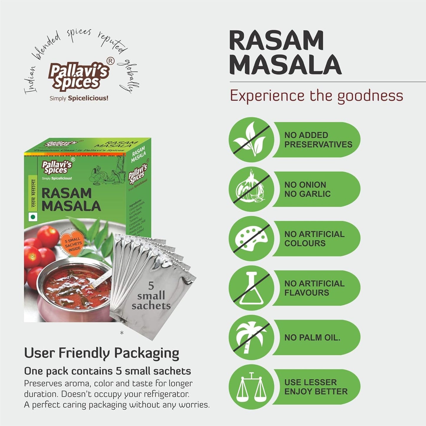 Pallavi's Spices Rasam Masala - 50 gms (Pack of 4)