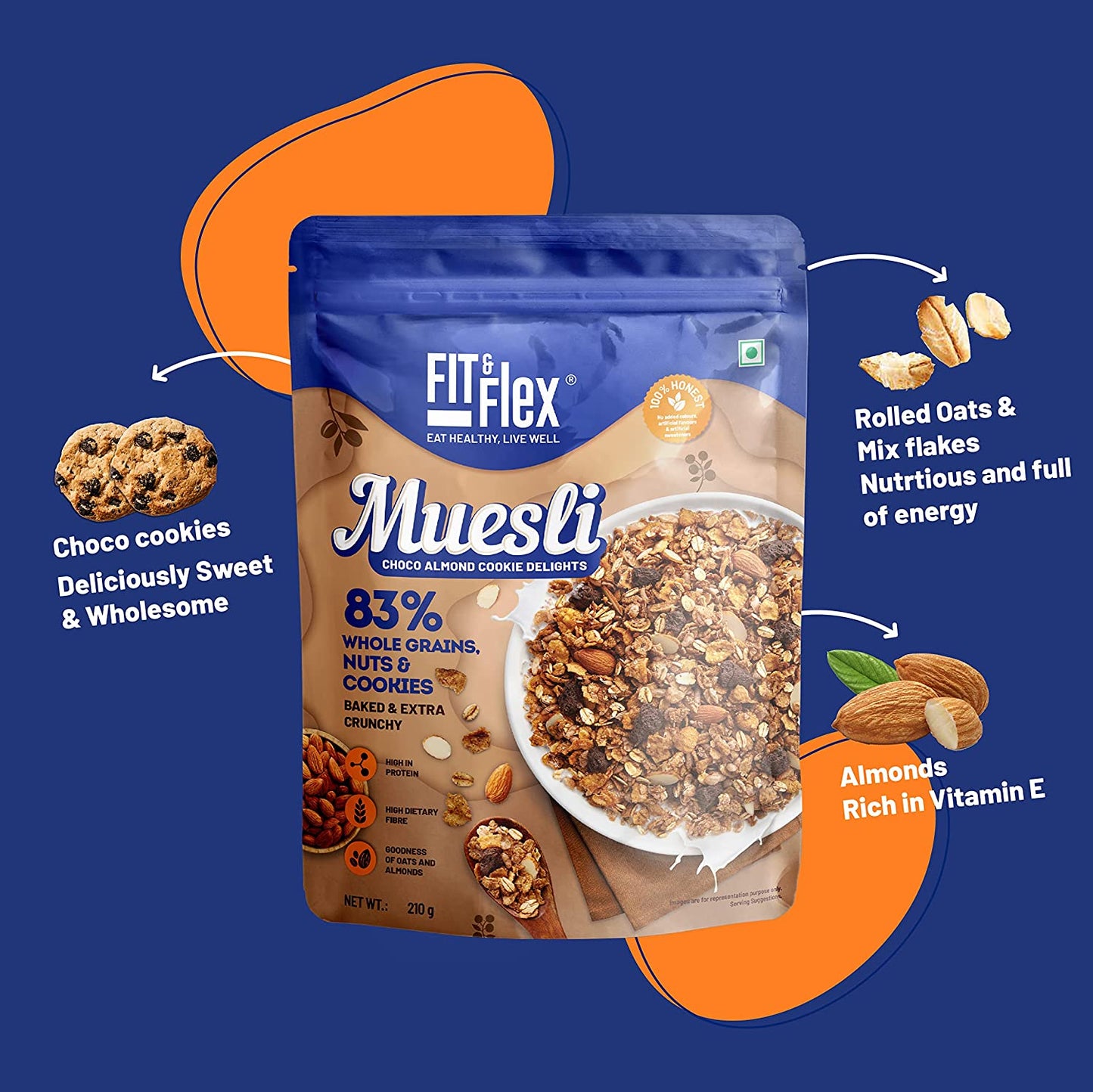 Choco Almond Cookie Delights Muesli