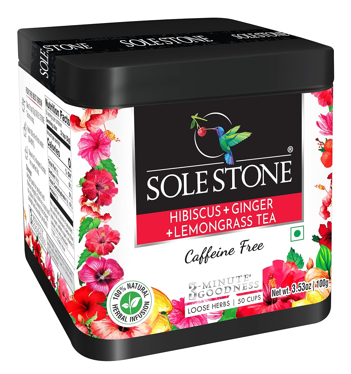 Sole Stone Delight in Hibiscus Ginger Lemongrass Tea - 100 gms