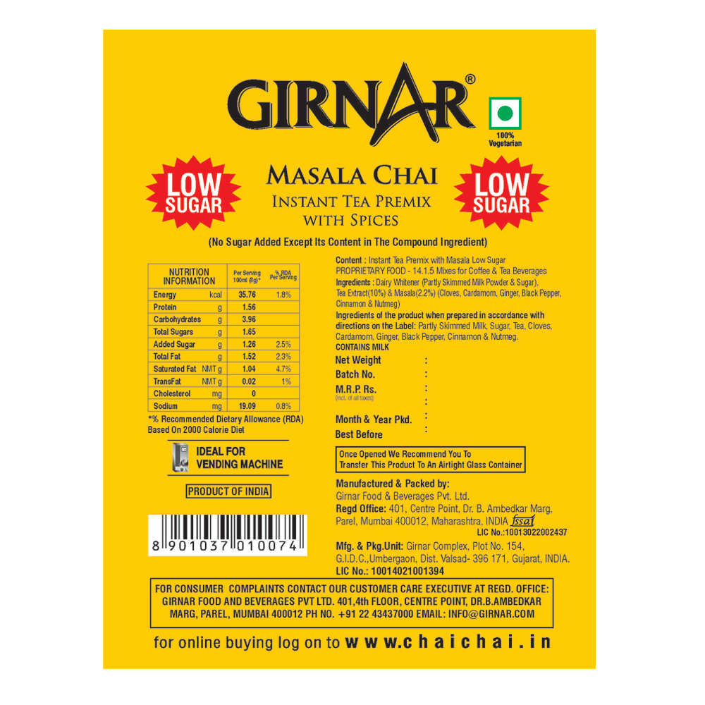 Girnar Instant Tea Premix With Masala (1kg Vending Pack)