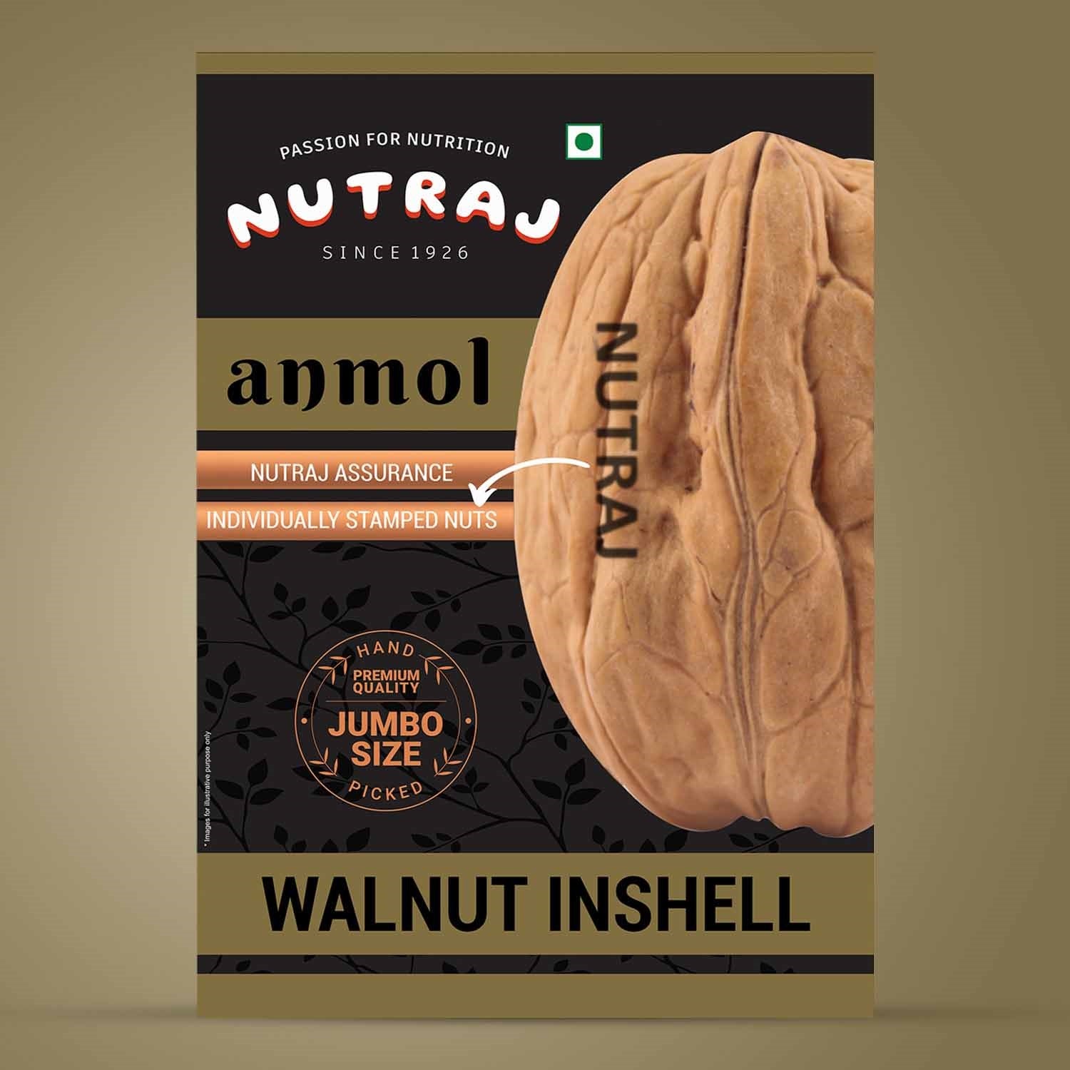 Nutraj Anmol Premium Walnut Inshell (Jumbo Size - Natural) 1kg