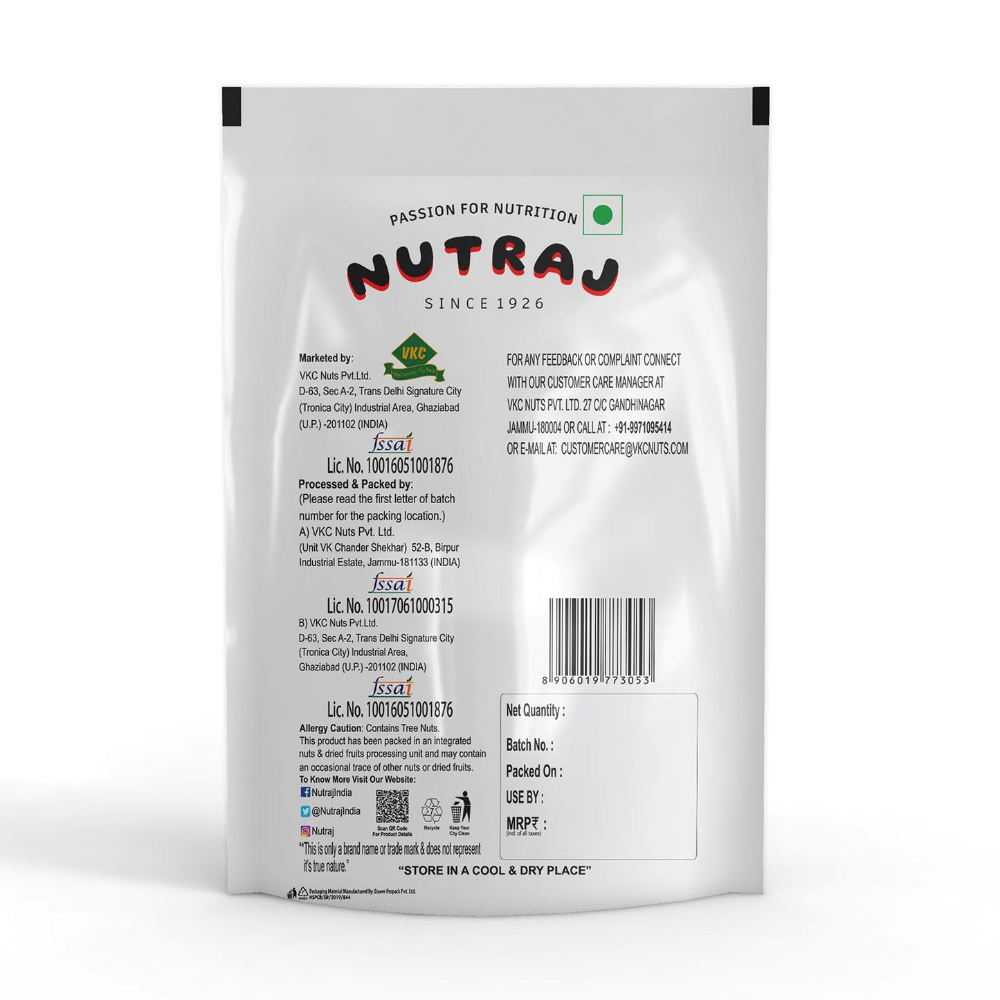 Nutraj Whole Dried Cranberries 200gm