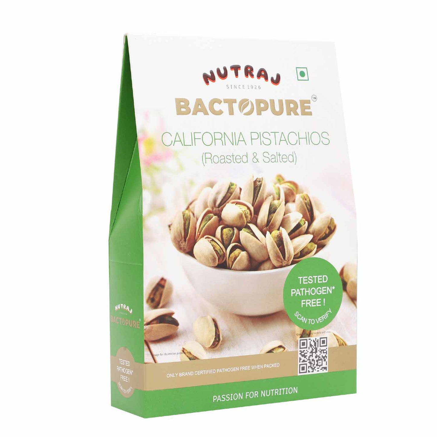 Nutraj Bactopure Roasted & Salted California Pistachios Inshell (Pista) 250gm