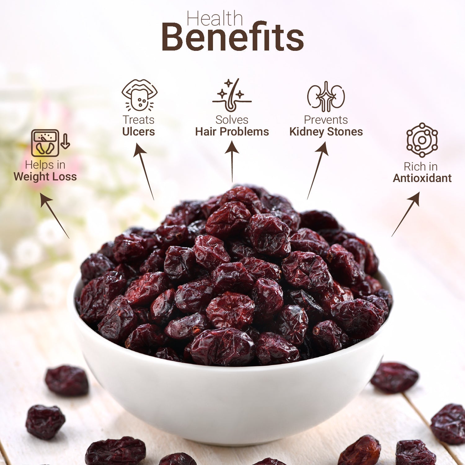 Nutraj Bactopure Dried Cranberries Whole 200gm