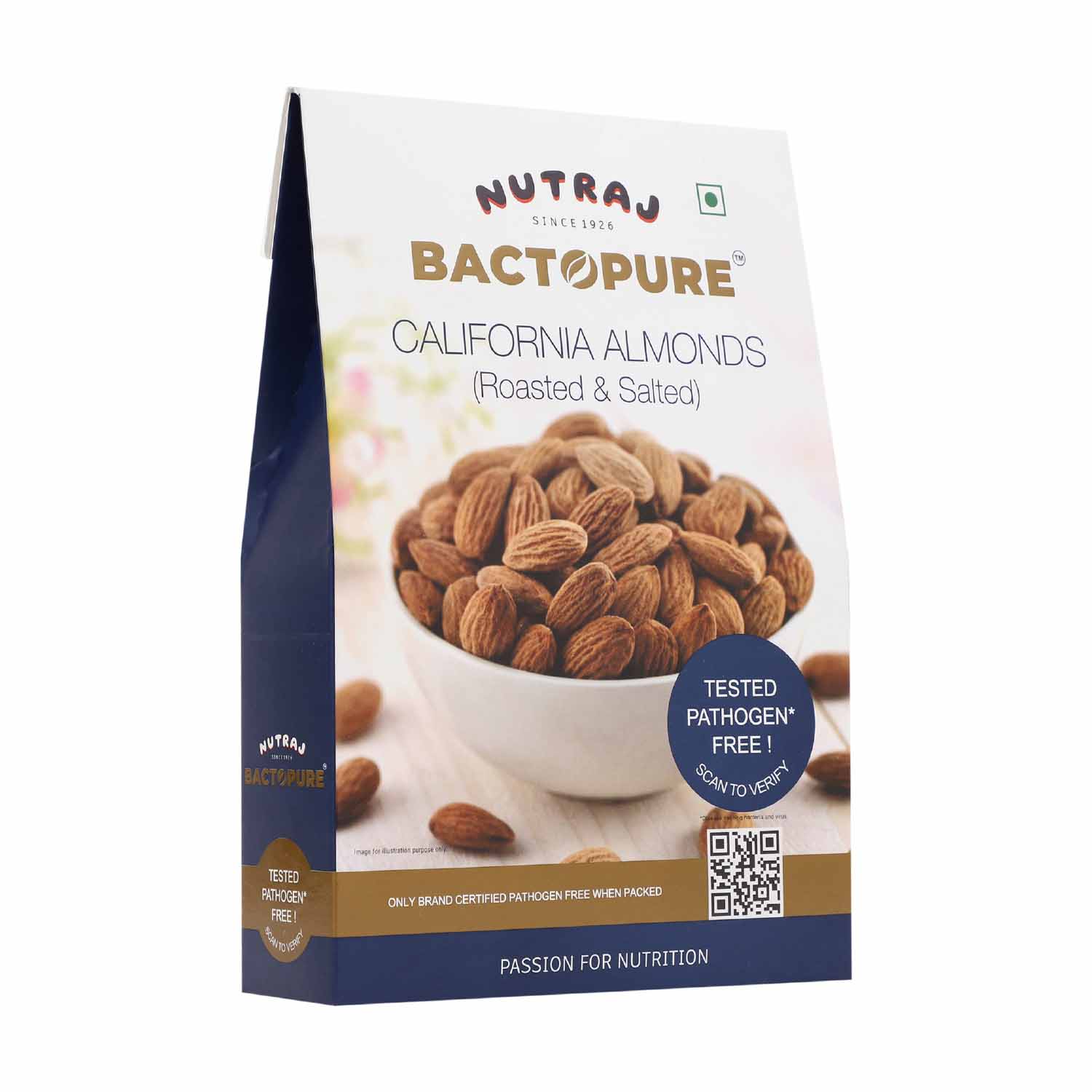 Nutraj Bactopure Roasted & Salted Almonds Badam 200gm