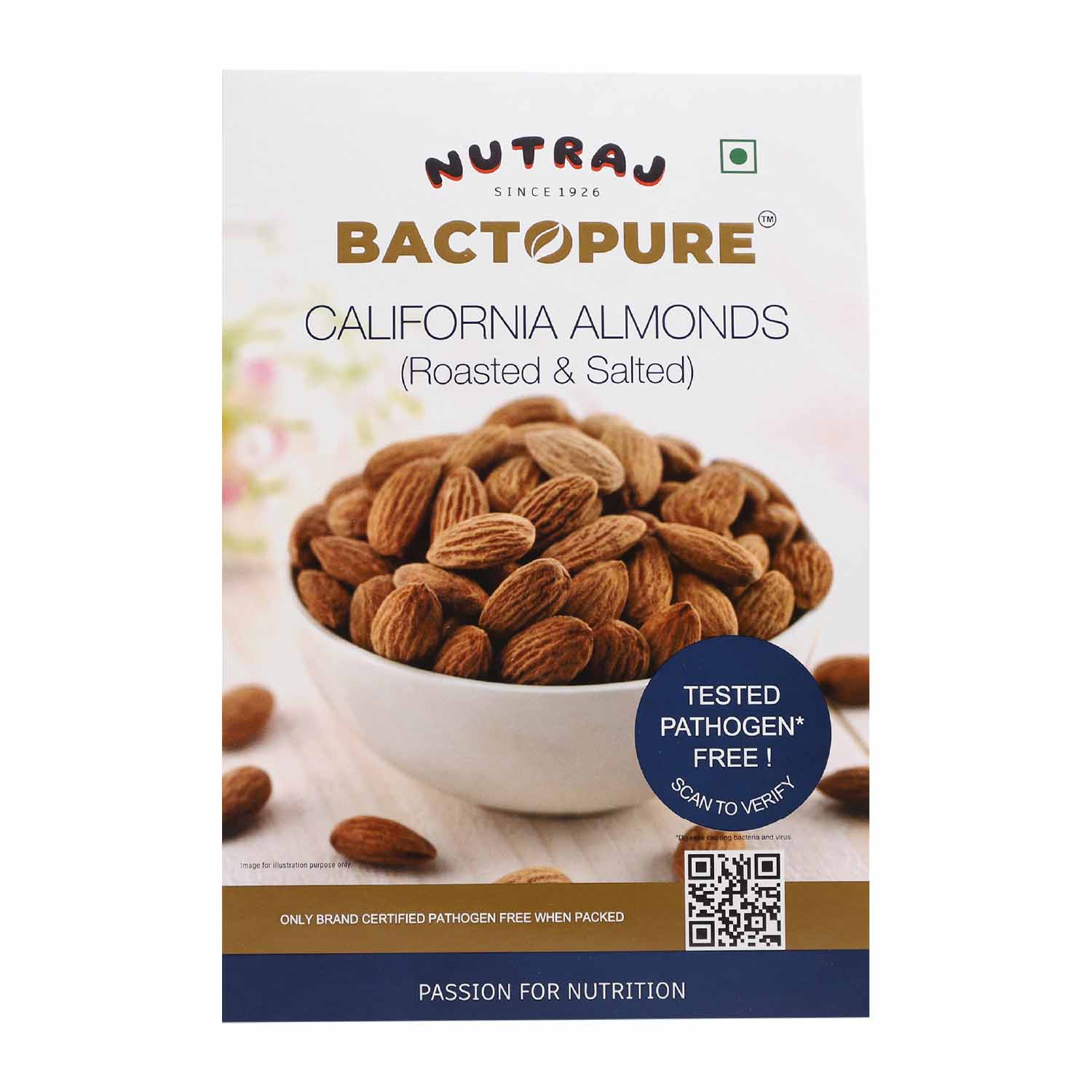 Nutraj Bactopure Roasted & Salted Almonds Badam 200gm