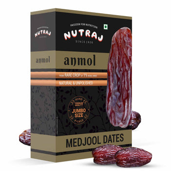 Nutraj Anmol Premium Medjool Dates (Jumbo Size - Rare Crop - Natural) 500gm