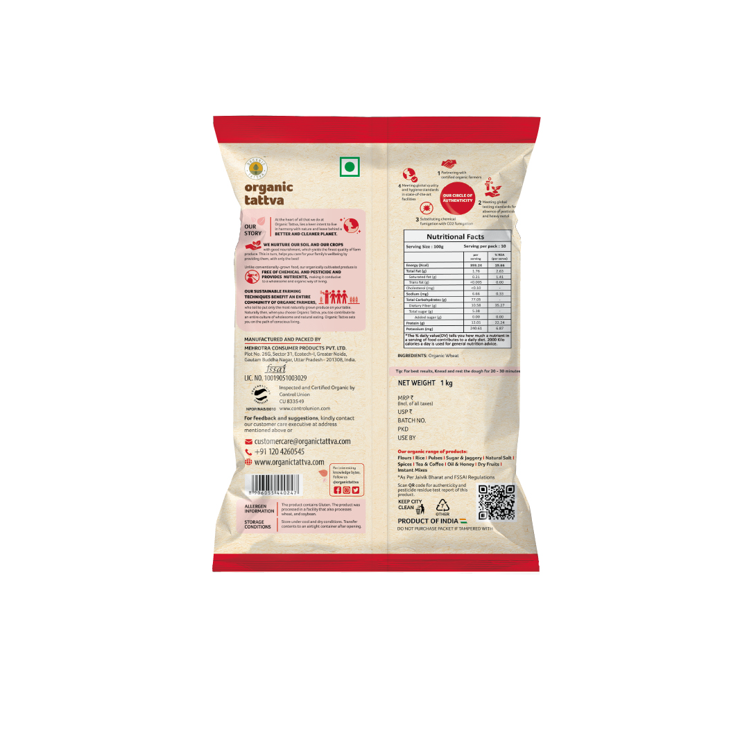 Organic Whole Wheat Flour (Chakki Atta)