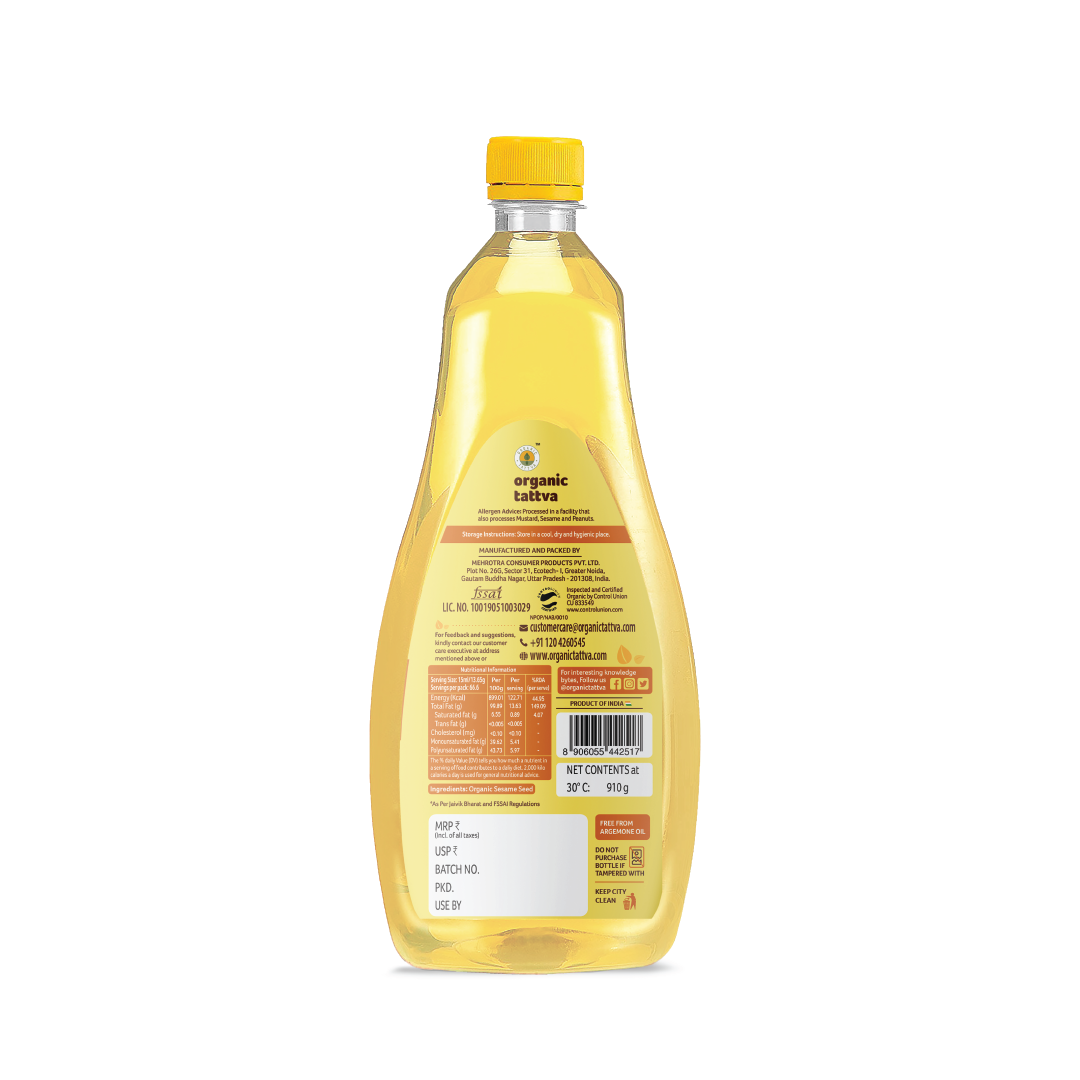 Organic Cold Pressed Sesame Oil