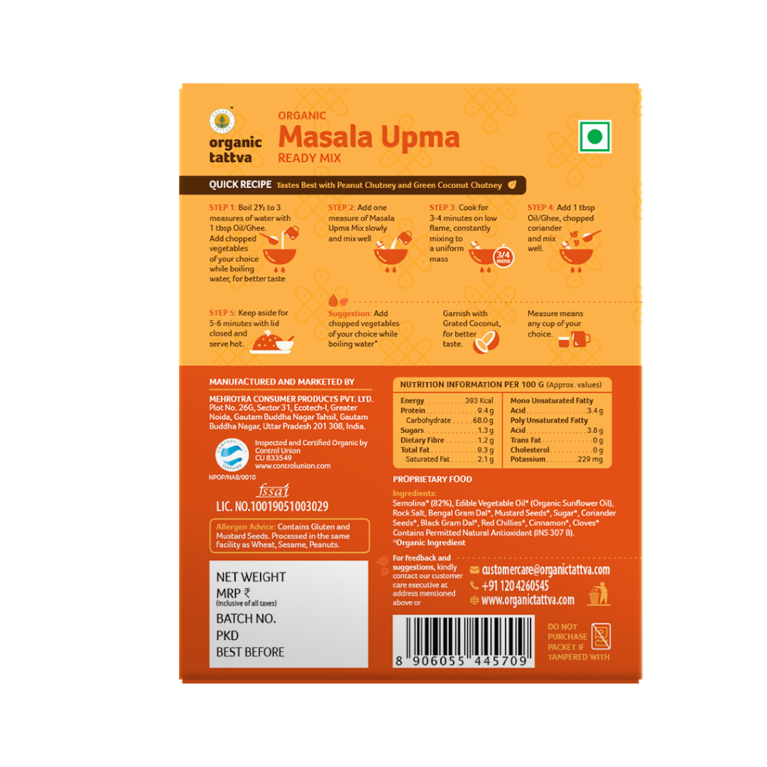 Organic Masala Upma Ready Mix