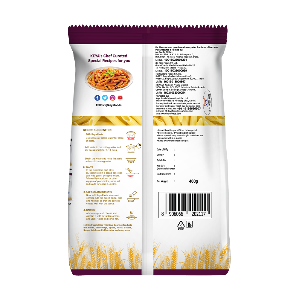 Keya 100% Durum Wheat Penne Pasta, 400g