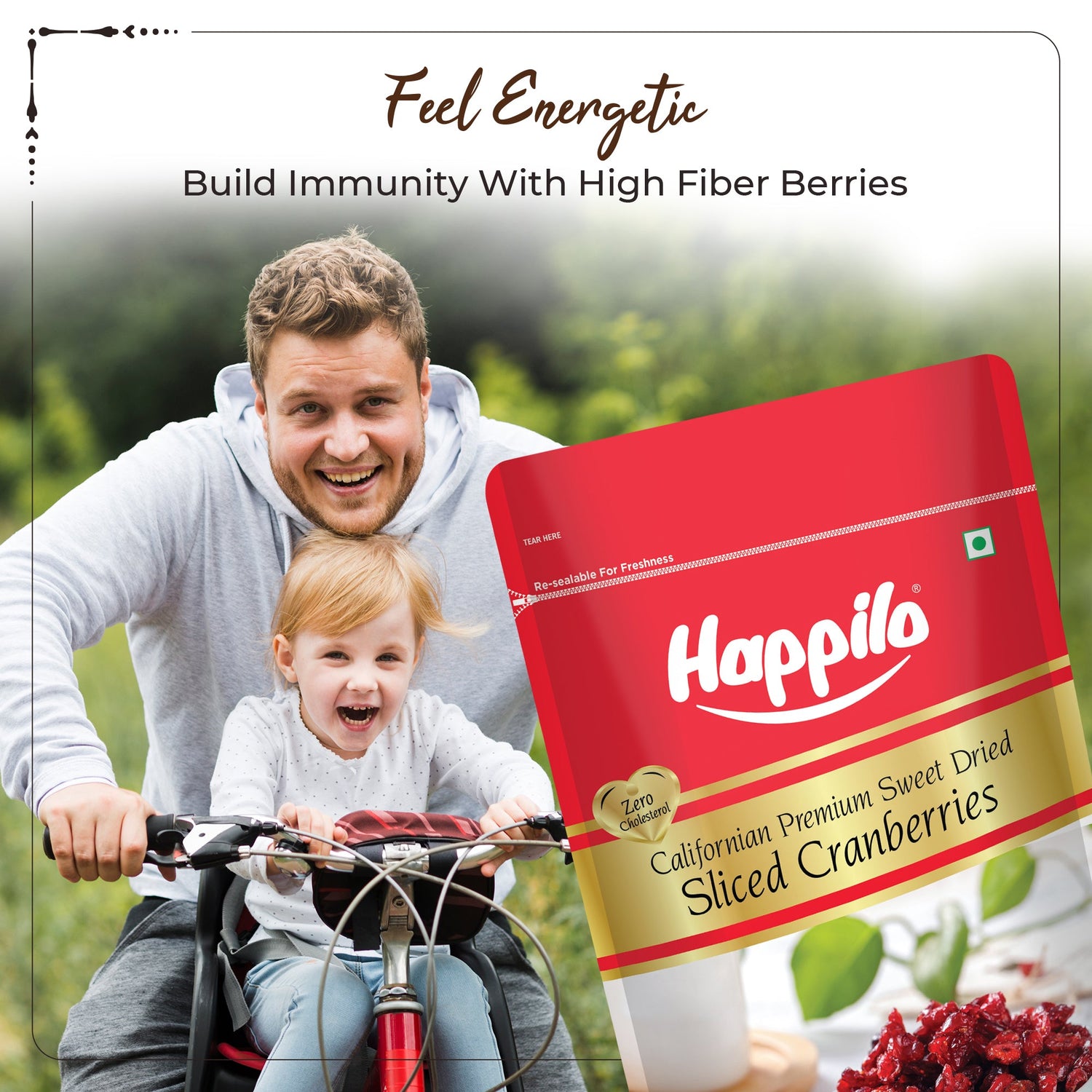 Happilo Premium Californian Sliced Dried Cranberries