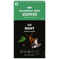 Colombian Brew Ice Mint Instant Coffee Powder, No Sugar Vegan, 100g