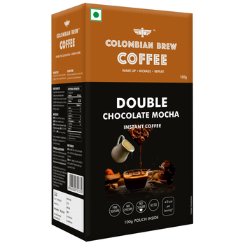 Colombian Brew Double Chocolate Mocha Instant Coffee Powder, No Sugar Vegan, 100g