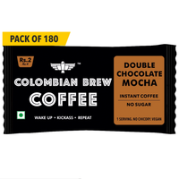 Colombian Brew Double Chocolate Mocha Instant Coffee Powder Sachets, Pack of 180